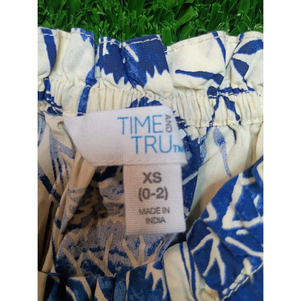 Time and Tru Floral Peasant Mini Dress - XS NWT - Picture 3 of 7